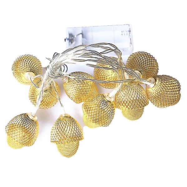 Eventyrlys, 1,5 m 10 LED hasselnøttformede lyslenker for utendørs, innendørs, jul, bryllup, hage