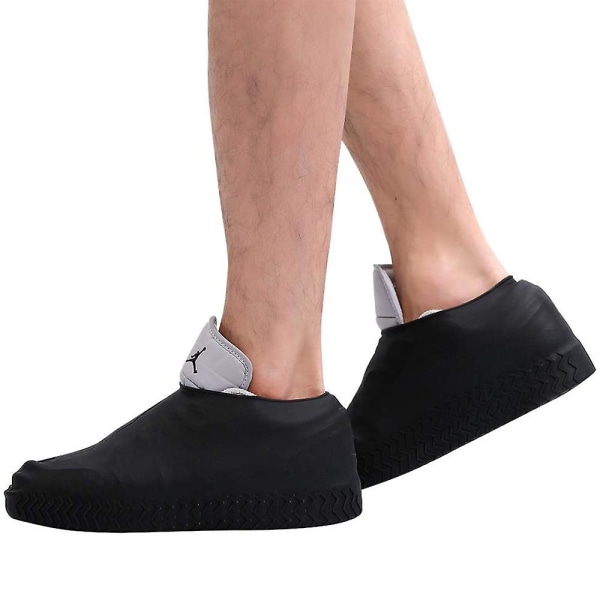 Vanntette skotrekk Silikon regnskotrekk Gummi sko beskyttelsesdeksel for menn kvinner og barn(S）