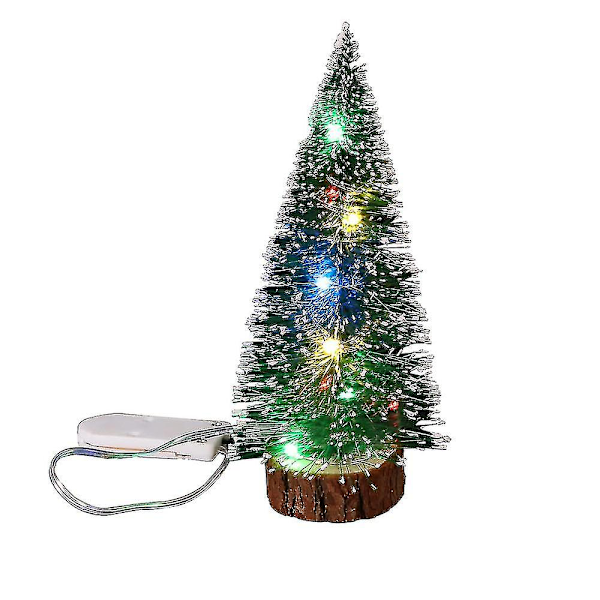Trefigurer i tre til bordpynt, julepynt i tre, furutrær, julepynt, snøfylt (40 cm)