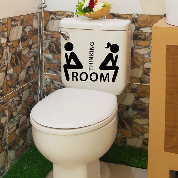 10*7cm itseliimautuva - seinämaalaus - WC - pesuhuone - kylpyhuone - WC - viihdehauska kylpyhuoneen oven tarra - kodin sisustus pieni WC-kyltti irrotettavat seinätarrat