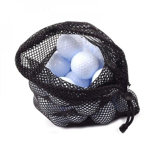 Utomhus Sport Nylon Mesh Väska Påse Golf Tennisbollar Hållare Svart