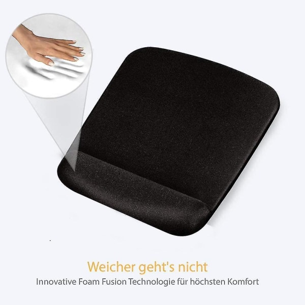 Ergonomisk spelmusmatta med handledsstöd - halkfri gummibas
