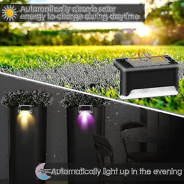 4-pack solcellspool sidoljusfärgförändrande vattentät belysning pooltillbehör nattljus för trädgård, trappor (4 st)