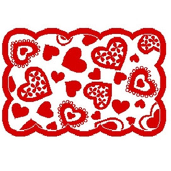 Hjärtformad Bordlöpare &amp; Bordstablett Parmiddagsbordsdekoration Stickad Rektangulär Dukskydd För (Placemat)