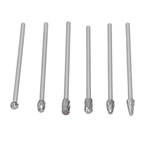 6 st 85hra Cylinderhuvudportningskit Wolframkarbidfrässet Die Grinder Bits