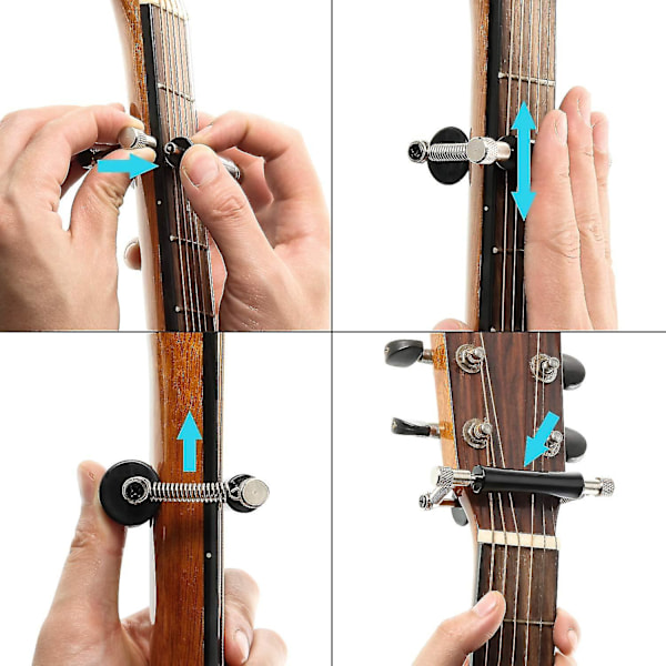 2-pack Gitarr Rullande Capo Glidande Capo Justerbar Capo Gummi Och Rostfritt Stål Capo För Justering Niuniu