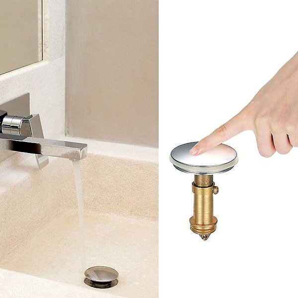 38mm Pop-Up Vaske Afløb, Anti-Blokeret Afløbsfilter, Badekar Flapper Afløb, Bassin Knob Stopper til Badeværelse Køkken Vask Kar