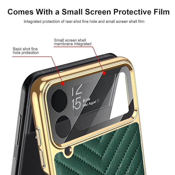 Telefonfodral med ring för Samsung Galaxy Z Flip4 (Matchagrön)