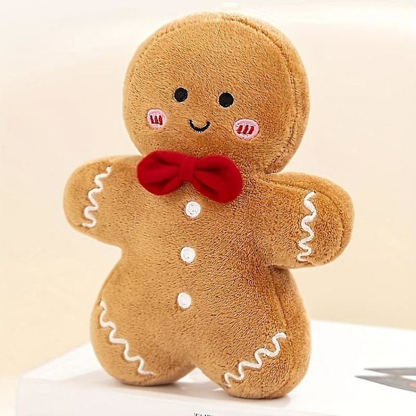 Julkaka-kudde med pepparkaksmän, julgranskudde, juldekoration, present till barn, män och kvinnor, julafton (randig pepparkaksmän)