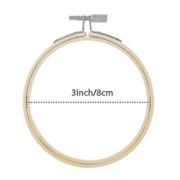20 stycken 3 tum bambu broderirammar runda träcirklar korsstygn ram rund ring för konst hantverk praktisk sömnad