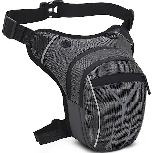 Benposekke for menn Fanny Packs Dame Menn Utendørs Lårposer Motorsykkeltur Crossbody Ryggsekk Skulderselepakke Camping, Grå