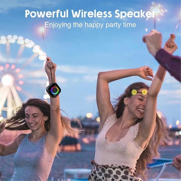 Portabel Bluetooth-högtalare RGB Färgrik Ljus Vattentät Trådlös Subwoofer Stereo Surround Högtalare TWS Resehögtalare