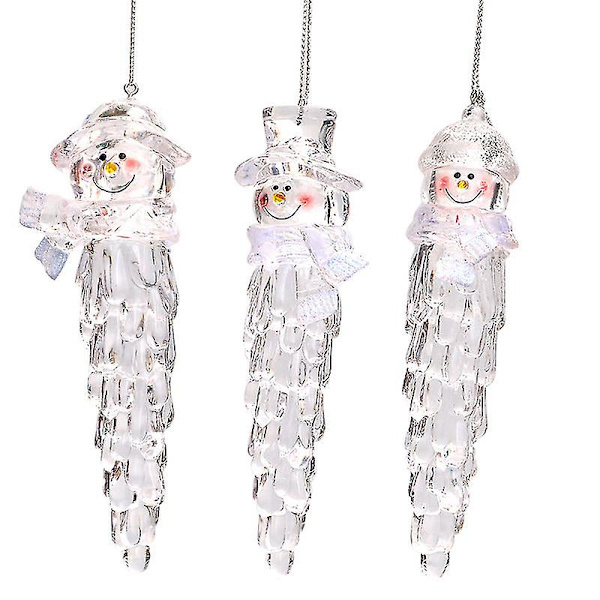 Juldekoration - Iskristaller för Julgranen (Klar) (3-pack)