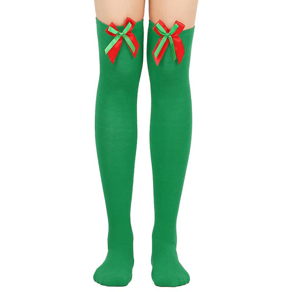 2 par över knä randiga strumpor julstrumpor Knähöga strumpor jul cosplay damstrumpor