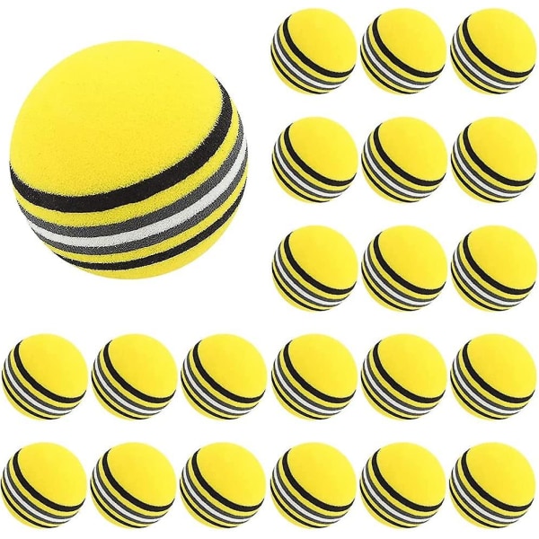 20 st Foam Golf Träningsbollar - Svamp Golf Träningsbollar Regnbågs Svampbollar Mjuka för inomhus- eller utomhusträning, Gul