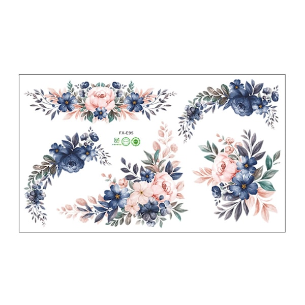 Väggdekaler med blommönster, självhäftande PVC, barnrumsdekoration, hemdekor