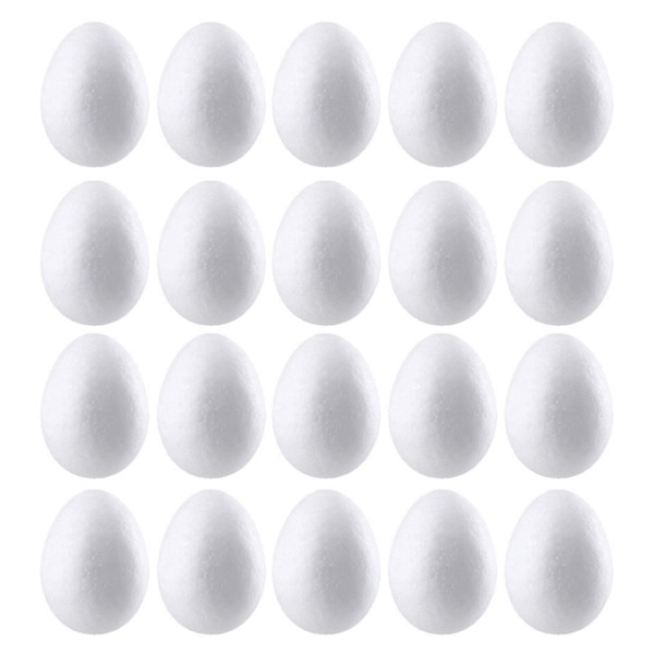 20 st/påse Bekväma skumegg Lättanvända Polystyren Styrofoam DIY Påsksimuleringsägg för festival (6 cm)