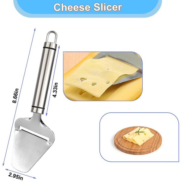 Osteskjærer med ståltråd, WarmHut osteskjæresett i rustfritt stål og osteskjærer for kjøkkenverktøy