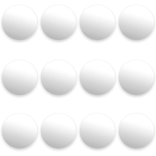 12 pakker med glatte hvite fotballer for standard fotballbord og klassiske bordfotballspill