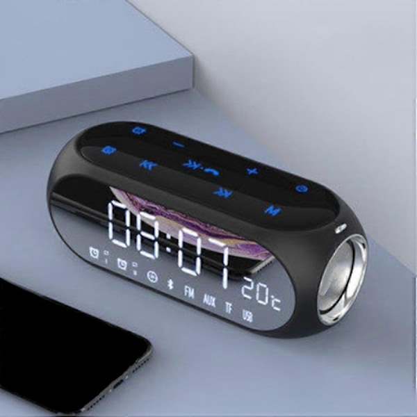 Bärbar Hemmakontorsklocka Trådlös Bluetooth-högtalare Mobil Dator Digital Radio Mini Väckarklocka Cl