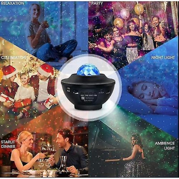 Barsinfi Stjärnhimmelprojektor, Planetarium LED-projektor Nattljusläge, Ocean Stjärnhimmelprojektor Ljus Justerbar Ljusstyrka Bluetooth/fjärrkontroll