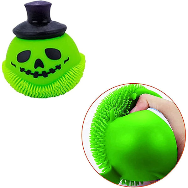 Halloween Stressboll, Halloween Party Favor Spel För Småbarn Pojkar Flickor Avkoppling Leksak Tryck Leksaker Tricky Roliga Sinnes Leksaker (grön