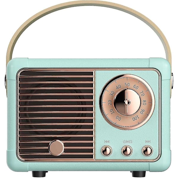 Retro Bluetooth-högtalare, Vintage Dekor, Bärbar Trådlös Bluetooth-högtalare, Söt Gammaldags Stil För Kök, Skrivbord, Sovrum, Kontor (Blå)