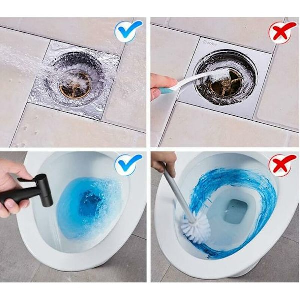 Toalett Sprayer En Del Rostfritt Stål Badrum Toalett Handhållen Bidet Papper Blöja Rengöring Sprayer Kit