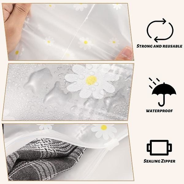 10 stk gjenbrukbare glidelåsposer 40 x 28 cm Store plastsykehusposer Reiseklær Oppbevaringsposer Klart forseglede poser Vanntett organisering