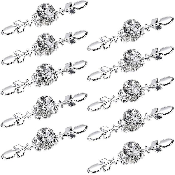 10 stk Krystal Skuffegreb med Sølvbelægning - Diamant Skab Skuffegreb Skuffegreb med Skruer (120mm)