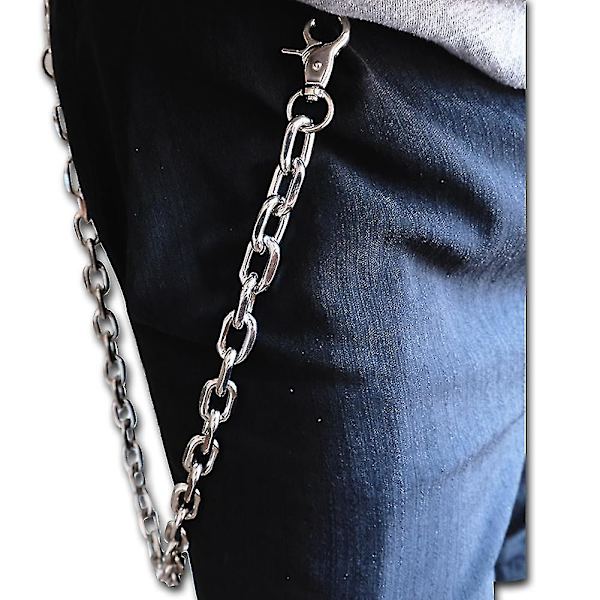 Män Kvinnor Silver Metall Plånbok Kedja Jeans Biker Rocker Länkar Biker