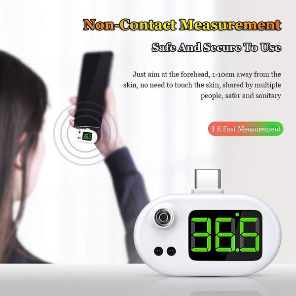 Tragbares USB Handy Termometer Infrarottermometer Mit Led Digitalanzeige & Hochtemperatur Erinnerung(Android）