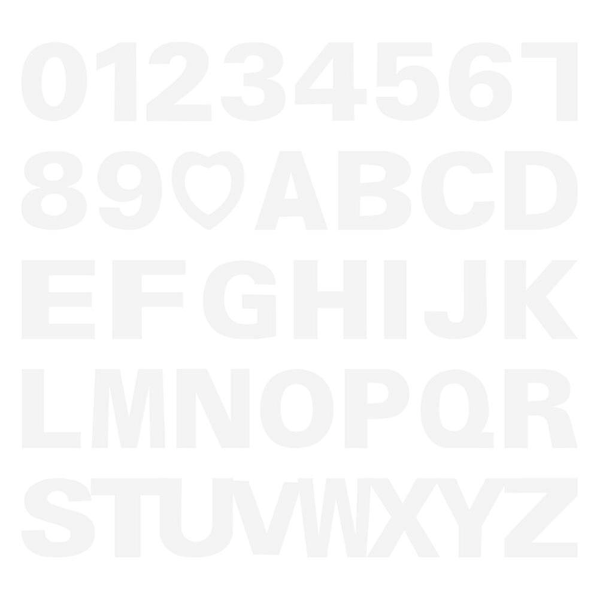 37 st Alphabet Kakstenciler Bokstavstenciler Nummerkakmallar (vita)