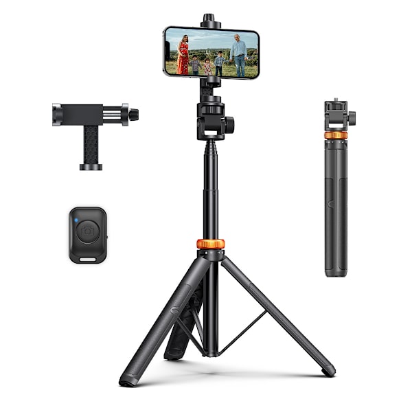 62\" Telefonstativ, Eucos Selfie Stick Stativ med Fjärrkontroll, Uppgraderat Iphone Stativ & Resestativ, Stabilast Mobiltelefonstativ Jämfört med Ipho