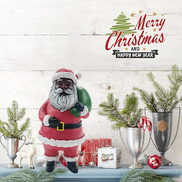 Julgranspynt Attraktiv Mini Cartoon Scenlayout Resin Klassisk Stil Tomte Dock Ornament för Hemmet