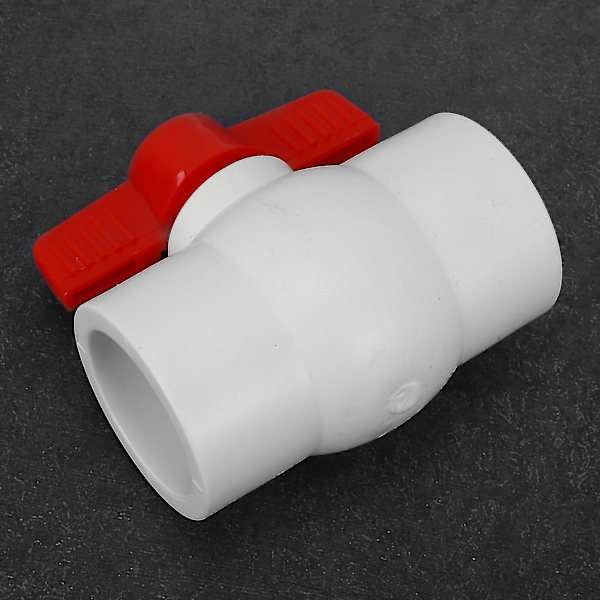 50mm/2 tum Slip-ändar Vattenkontroll PVC Kulventil Vit Röd