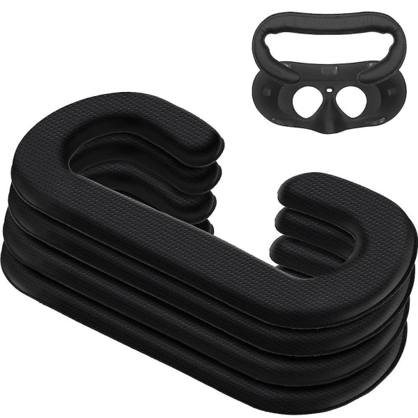 4-pack 11 mm PU-läderskum ansiktsersättningsmask Kudde Memory Foam, svart