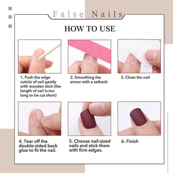Långa kista falska naglar matt bruna tryck på naglar med print Design Ballerina Cover konstgjorda naglar för kvinnor 24st