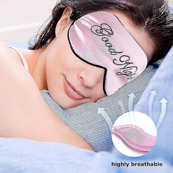 2 kpl Silk Sleep Eye Mask - Naisille ja Miehille - Säädettävä Silmäpeite