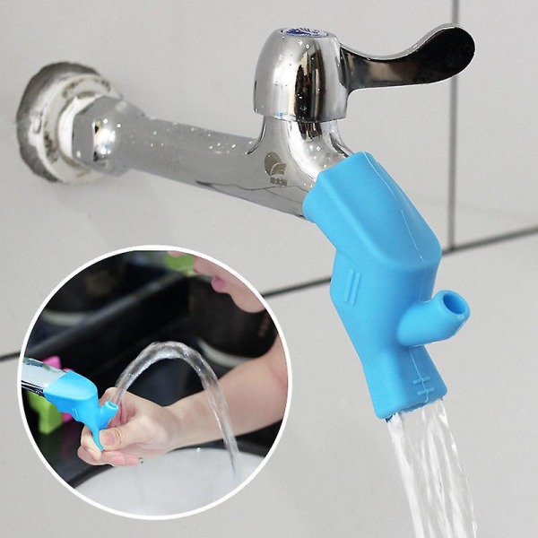 Silikonihanan jatke keittiön kylpyhuoneen vesihana käsienpesuun baby (sininen) Kestävä ja kätevä 7*3,3*2,5*1,5cm