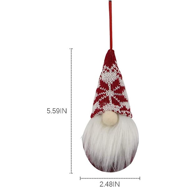 Baicccf Tomte Julplyschprydnader Set, 6-pack Hängande Julgransdekorationer Heminredning, Svensk Tomte Elf Skandinavisk Jultomte Plyschdocka