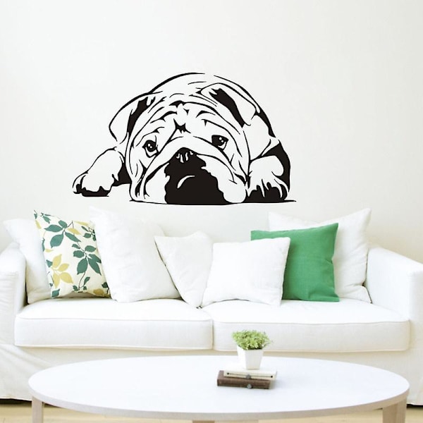 Bulldog Dog Art väggdekaler för heminredning PET valp väggmålning för pojkar i barnrum
