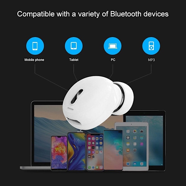 Mini In-Ear 5.0 Bluetooth Hörlurar med Mikrofon Handsfree Stereo Hörlurar Enkel Öra Business Öronproppar
