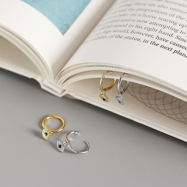 Sterling Sølv Mini Zirkon Onde Øjne Ørering Vedhæng, Små Stud Øreringe