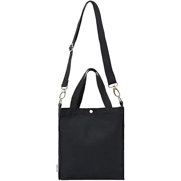 Kraftig canvas VÄSKA Liten MINI STORLEK Bottenstängning Axelväska Lunchväska Handväska Mode Tote Fleranvändning