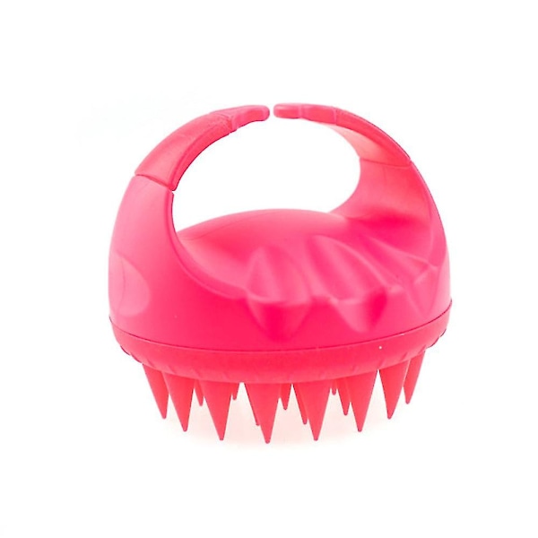 Badborste, Badschampo Massageborste Hårbottenmassage Dusch Silikonkam (Rose Red)