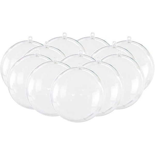12-pack DIY Transparent Plastkulor för Fyllning, 3 Olika Storlekar, Transparent Badbombsform Set för Jul, Bröllop, Fest, Heminredning, 3 Tum