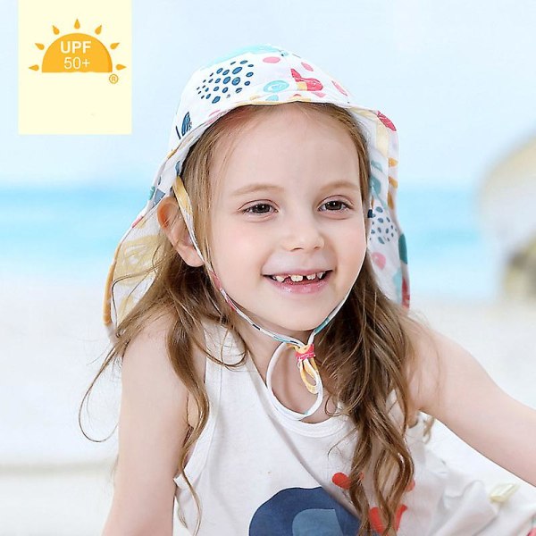 Lasten suurireunainen aurinkosuojahattu Taitettavat ranta-aurinkohatut tytöille