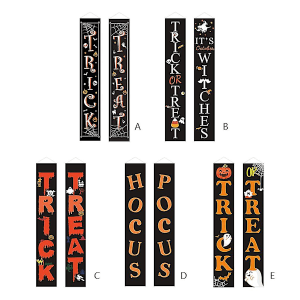 Halloween-banderoller Dörrgardin 1 Par Bakgrundsflagga Inomhus Utomhus Vägg Dörr (Stil 3)