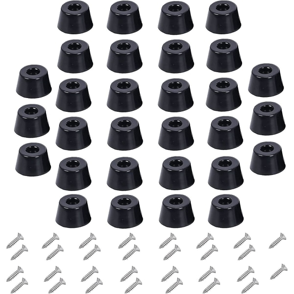 30 gummiføtter, sorte gummiføtter, 30x22x15mm, rund sklisikker matte for å beskytte møbler, gulv, bord og stoler, inneholder ikke skruer